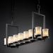 Justice Design Group Veneto Luce 42 Inch 14 Light Linear Suspension Light - GLA-8769-16-AMBR-MBLK