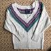 American Eagle Outfitters Sweaters | American Eagle Cropped V Neck Sweater | Color: Gray/Pink | Size: Xs