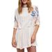 Free People Dresses | Free People Ob686064 Gemma Tunic Long Sleeve Mini Floral Dress Ivory Womens Xs | Color: Red | Size: Xs