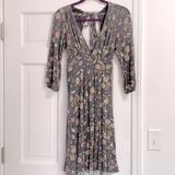 Free People Dresses | Free People Gray Floral Dress Size Medium | Color: Gray | Size: M