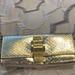 Michael Kors Bags | Michael Kors Buckle Genuine Python Gold Clutch | Color: Gold | Size: Clutch