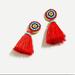 J. Crew Jewelry | J.Crew Red Tassel Earings | Color: Red | Size: Os