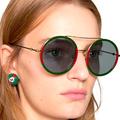 Gucci Accessories | Gucci Round Frame Shades | Color: Green/Red | Size: Os