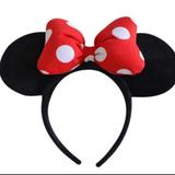 Disney Accessories | Disney Minnie Mouse Headband | Color: Black/Red | Size: Os
