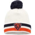 Youth New Era White Chicago Bears Retro Cuffed Knit Hat with Pom