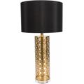 Halapitan 29"H x 15"W x 15"D Modern End Table Lamp Black/Gold/Clear Table Lamp - Hauteloom