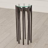 Global Views Aquilo Accent Table Glass/Metal in Brown | 22.5 H x 9.5 W x 9.5 D in | Wayfair 7.91115