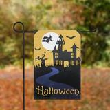 Northlight Seasonal Spooky House Halloween Outdoor Garden Flag w/ Bats & a Witch 12.5" x 18", Polyester in Black/Brown | 18 H x 12.5 W in | Wayfair