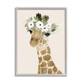 Stupell Industries Cute Baby Giraffe Floral Crown Children's Safari Animal Graphic Art Wood in Brown | 30 H x 24 W x 1.5 D in | Wayfair