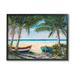 Stupell Industries Row Boats on Beach Shore Tropical Palm Trees Wood in Brown | 16 H x 20 W x 1.5 D in | Wayfair ai-858_fr_16x20