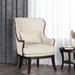 Armchair - Red Barrel Studio® Lewiston 27" Wide Armchair Wood/Polyester/Fabric in White/Brown | 40.5 H x 27 W x 32 D in | Wayfair