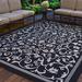 White 94 x 0.2 in Area Rug - Charlton Home® Cherene Floral Black/Sand Indoor/Outdoor Area Rug, Polypropylene | 94 W x 0.2 D in | Wayfair