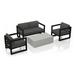 AllModern Smith 4 Piece Sunbrella Sofa Seating Group w/ Cushions Metal in Gray/Black | Outdoor Furniture | Wayfair 2056AE035A4D41169B9E5AAD75CD6E3C