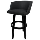 Red Barrel Studio® Swivel Counter Wood Bar Stool 26" Edford - Vivian - Basin Beige - Wood/Upholstered in Black | 26 H x 22 W x 21 D in | Wayfair