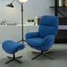 Lounge Chair - Latitude Run® 29" W Swivel Lounge Chair & Ottoman Linen in Blue | 38 H x 29 W x 32.5 D in | Wayfair C8BEAA6FE1584A1CBA0426E818BEF9CA