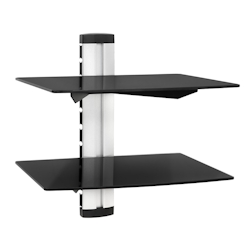 TECTAKE Wandregal mit 2 Ablagen für DVD-Player und Receiver, 44x42x34cm Image
