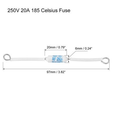 250V Circuit Cut-off Temperature Thermal Fuse Ceramics mm Length