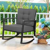 Gymax 2PCS Outdoor Wicker Rocking Chair Patio Rattan Single Chair - See Details
