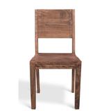 Timbergirl Handmade Simple Acacia Wood Dining Chairs, Set of 2 - 36"H x 18"W x 18"L