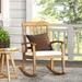 Petes Outdoor Acacia Wood Outdoor Rocking Chair with Cushion by Christopher Knight Home