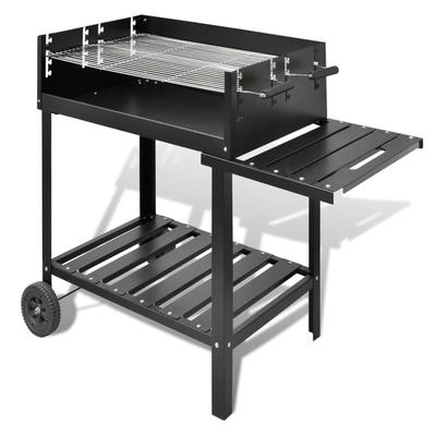 vidaXL BBQ Stand Charcoal Barbecue 2 Wheels - 45.3" x 24" x 35.4"