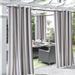 Wide Width Outdoor Decor Coastal Stripe Outdoor Single Grommet Curtain Panel by Commonwealth Home Fashions in Taupe (Size 50" W 84" L)