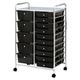 Taylor & Brown 15 Drawer Mobile Rolling Storage Trolley Unit Organiser On Wheels For Salon, Beauty Make Up, Hairdressing, Beauty & Home Office Stationary (Black)