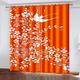 BHOMLY Painting pattern bird orange navy curtains 90x108inch Blackout Curtains Digital Printing Perforated Curtains Machine Washable Curtains for Bedroom Living Room