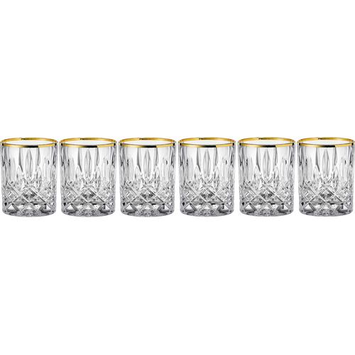 Nachtmann Whiskyglas Noblesse Gold edition, (Set, 6 tlg.), mit veredeltem Goldrand, 6-teilig, 295 ml goldfarben Kristallgläser Gläser Glaswaren Haushaltswaren
