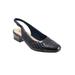 Wide Width Women's Dea Woven Slingback by Trotters in Navy (Size 10 W)