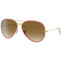 Ray-Ban Aviator RB3025JM Sunglasses Red On Legend Gold 58 RB3025JM-919651-58