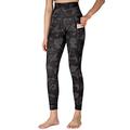 Free Leaper Women's High Waist Leggings Leopard Snake Print Pattern Yoga Full Length Leggings with Pockets (Dark Grey Camo, Large)