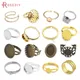 Bagues en laiton couleur or 24K ou Rhodium plateaux bague de Base réglage fournitures de