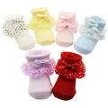 Chaussettes en dentelle pour enfants de 0 à 6 mois chaussettes princesse pour bébés chaussettes