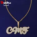 Collier Lettre Pendentifs en lettres cursives pour hommes nom personnalisé Double couleur Zircon