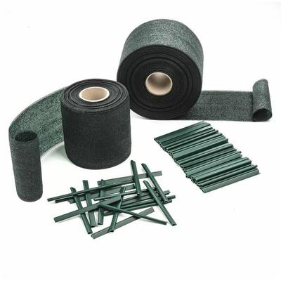 Sichtschutzstreifen Sichtschutz Doppelstabmatten Klemmschienen hdpe 19cm + Clips Grün / 35m Image