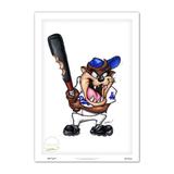 Tasmanian Devil Los Angeles Dodgers 14'' x 20'' Looney Tunes Fine Art Print