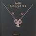 Coach Jewelry | Coach Necklace & Earring Set | Color: Pink/Silver | Size: Os