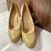 Kate Spade Shoes | Kate Spade Patent Leather Nude Block Heels Size 7.5 | Color: Tan | Size: 7.5