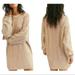 Free People Dresses | Free People Good As Gold Metallic Matte Cable Knit Oversized Sweater Dress Xs | Color: Gold | Size: Xs