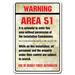 SignMission Sign & Plaques Wall Decor Resin/Plastic | 17 H x 11 W x 0.1 D in | Wayfair Z-1117-Warning Area 51