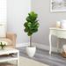 Primrue 52" Artificial Fiddle Leaf Fig Tree in Planter Plastic | 52 H x 18 W x 18 D in | Wayfair 5B191C20EA094FF3BEDCB6A6D4F73E26