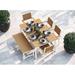Oxford Garden Travira Rectangular 6 - Person 63" Long Powder Coated Aluminum Outdoor Dining Set Wood/Teak in White/Brown | Wayfair 6121-PC.W