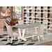 Red Barrel Studio® 4 - Person Acacia Solid Wood Dining Set Wood/Upholstered in Gray/Brown | 30 H x 40 W x 72 D in | Wayfair