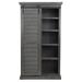 Rosalind Wheeler Rustic Provincial Shutter Door Pantry In Rustic Grey Wood in Blue | 75.5 H x 41.75 W x 17.5 D in | Wayfair