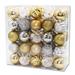 Queens of Christmas Arctic 50 Piece Assorted Ball Holiday Shaped Ornament Set Plastic in Gray/Yellow | 2 H x 2 W x 2 D in | Wayfair