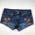 American Eagle Outfitters Shorts | American Eagle Outfitters Embroidered Denim Shorts | Color: Blue | Size: 6