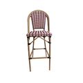 SIT Möbel Barhocker | Rattan-Optik beige-rot | Gestell Aluminium natur | wetterfest | B 55 x T 46 x H 117 cm | 02473-25 | Serie SIT&CHAIRS