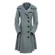 Women's Elegant Lapel Wool Coat Trench Coat Warm Wool Coat Belted Asymmetrical Wool Coat Thick Winter Jumper Overcoat Autumn Winter Coat with Irregular Hem, gray, XXL,