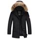 SZAWSL Men’s Winter Down Coat with Fur Hood Trim Parka Waterproof Winter Down Jacket (Medium, Black)